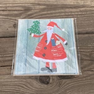 ***4/$20 BLANK NOTE CARDS 6 SANTA CLAUS W ENVELOPES CHRISTMAS